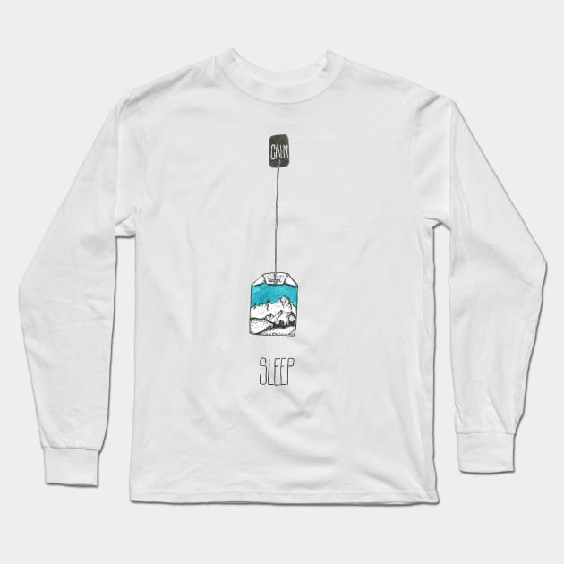 Sleepy time mountain tea Long Sleeve T-Shirt by Créa'RiBo